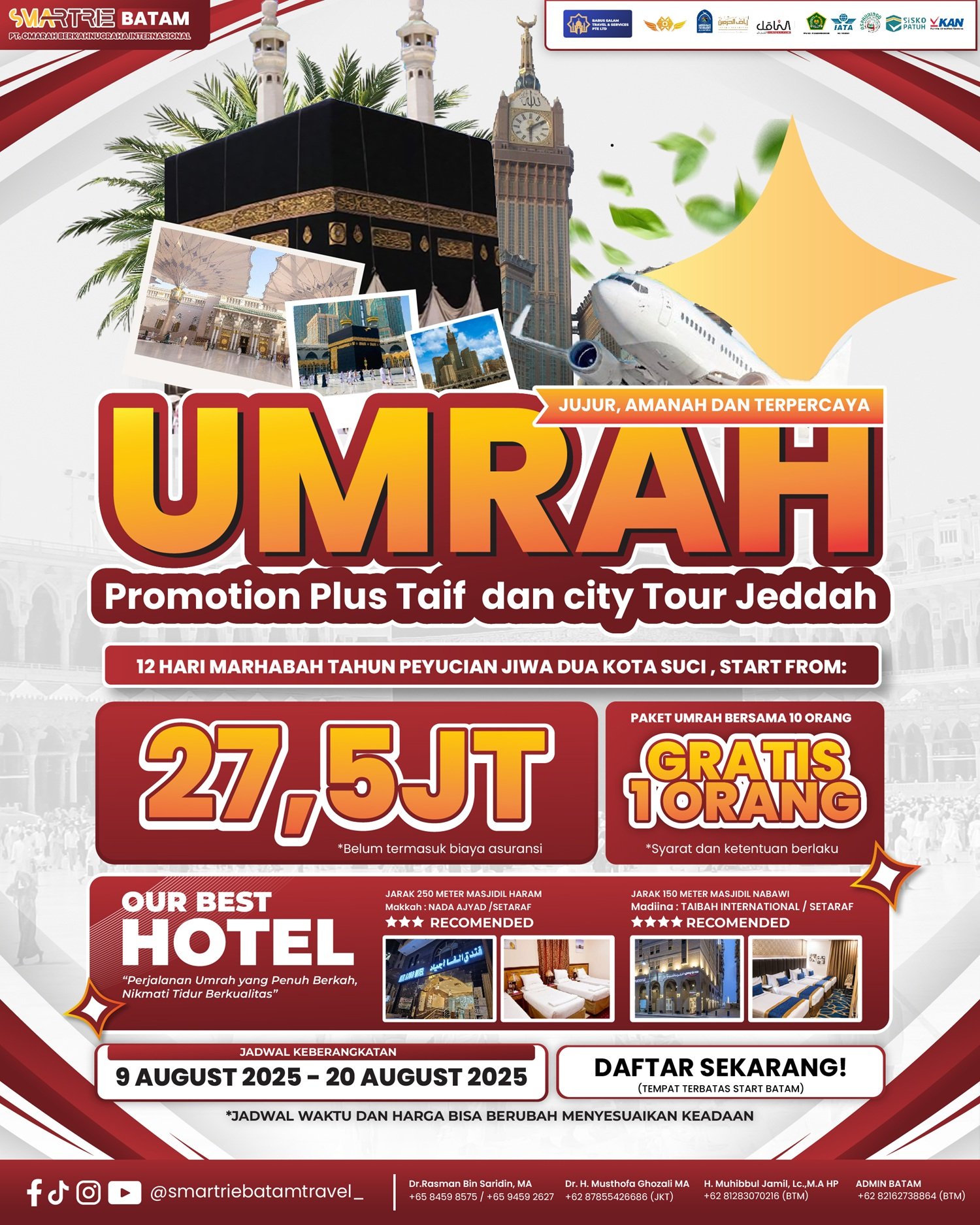 12 Hari Marhabah Tahun Penyucian Jiwa Dua Kota Suci (Plus Taif + City Tour Jeddah)